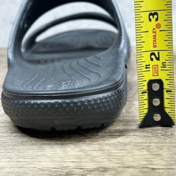Crocs~Women’s~Black Two Strap Slides Open Toe Casual Comfort~Size 11 - Picture 5 of 10